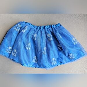 Hanna Andersson kids 4T 100 Star Wars R2D2 Tulle Skirt tutu Blue Silver